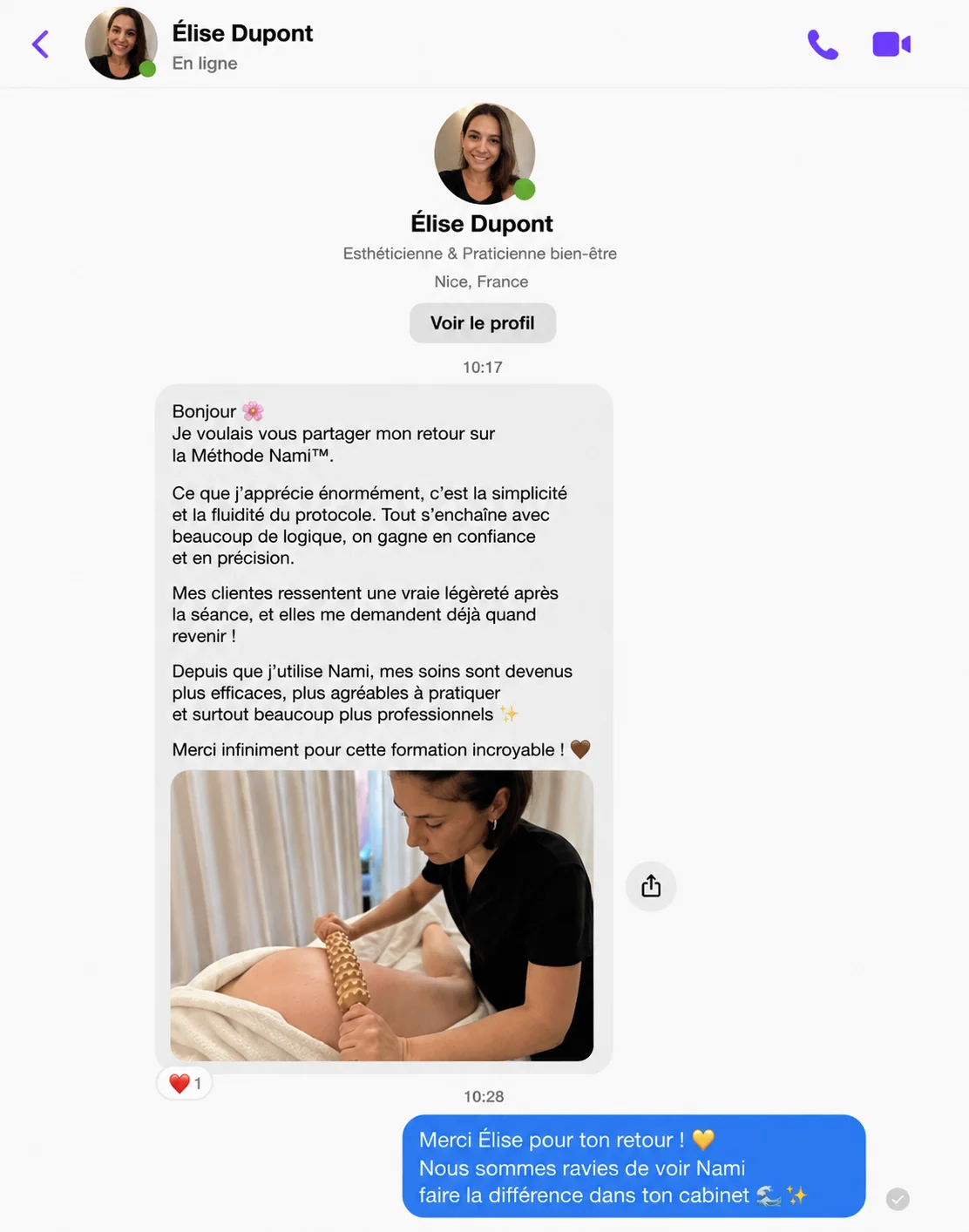 Retour d’Élise Dupont sur la Méthode Nami™
