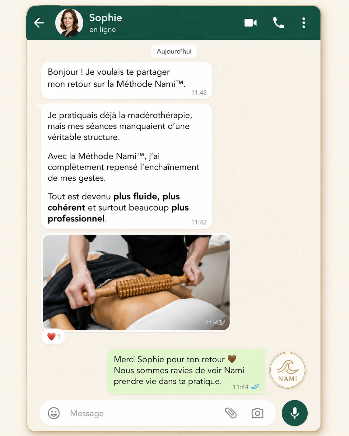 Retour de Sophie sur la Méthode Nami™
